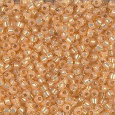 Miyuki rocailles Perlen 8/0 - Silverlined alabaster dyed light apricot 8-552